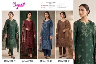 Sajida 1178-A-B-C-D dress material at wholesale price catalogue suppliers